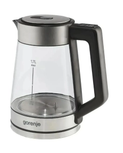Купить Чайник электрический Gorenje K17TRGT 1.7 л прозрачный; серый; черный в E-mobi