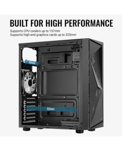 Купить Корпус компьютерный AeroCool Glider Cosmo Black  в E-mobi