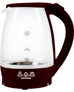 Купить Чайник электрический Мастерица ЕК-1801G 1.8 л прозрачный, коричневый в E-mobi