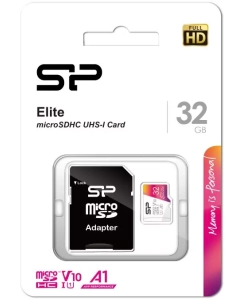 Купить Карта памяти Silicon Power Micro SDHC 32Гб Elite (SP032GBSTHBV1V20SP)  в E-mobi