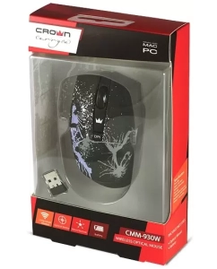 Купить Беспроводная мышь CrownMicro CMM-930W Black  в E-mobi