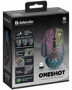Купить Беспроводная игровая мышь Defender Oneshot GM-067 Black  в E-mobi