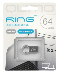 Купить Флешка QUMO Ring 64ГБ Silver (QM64GUD3-Ring)  в E-mobi