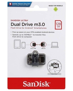 Купить Флешка SanDisk Ultra Dual Drive 128ГБ Grey (SDDD3-128G-G46)  в E-mobi