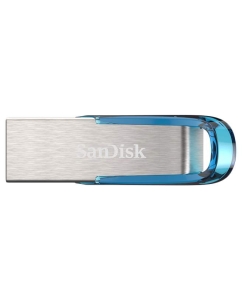 Купить Флешка SanDisk Cruzer Ultra Flair 128ГБ Silver/Blue (SDCZ73-128G-G46B) в E-mobi