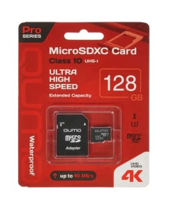 Купить Карта памяти QUMO Micro SDXC 128Гб (QM128GMICSDXC10U3) в E-mobi