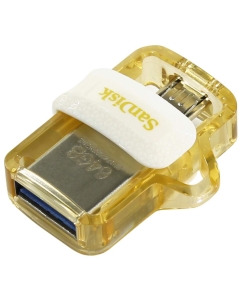 Купить Флешка SanDisk Ultra Dual Drive 64ГБ White/Gold (SDDD3-064G-G46GW)  в E-mobi