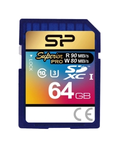 Купить Карта памяти Silicon Power Superior Pro SDXC, 64GB, Class 10, UHS-I U3 в E-mobi