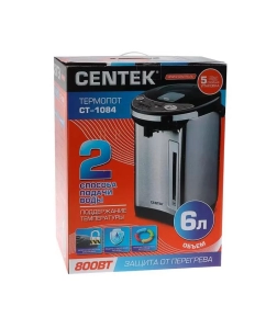 Купить Термопот Centek СТ-1084 6 л серебристый, черный  в E-mobi