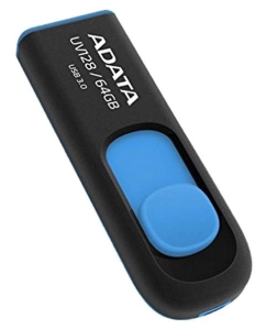 Купить Флешка ADATA UV128 64ГБ Blue/Black (AUV128-64G-RBE)  в E-mobi