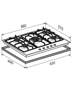 Купить Встраиваемая варочная панель газовая Zigmund &amp; Shtain G 19.9 X бежевый  в E-mobi