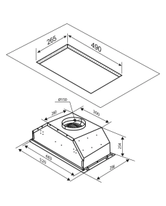 Купить Вытяжка встраиваемая Zigmund &amp; Shtain K 016.5 черная  в E-mobi