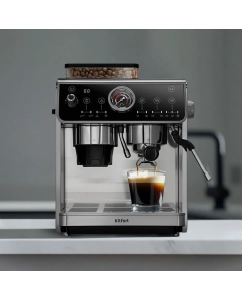 Купить Рожковая кофемашина Kitfort КТ-7321 серый; черный  в E-mobi