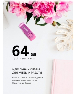Купить Флэш диск Smartbuy 64GB Twist (SB64GB2TWP), розовый в E-mobi