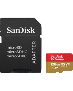 Купить Карта памяти Sandisk Extreme 128GB с адаптером, SDSQXAA-128G-GN6MA  в E-mobi