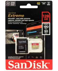 Купить Карта памяти Sandisk Extreme 128GB с адаптером, SDSQXAA-128G-GN6MA  в E-mobi