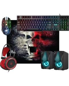 Купить Комплект Defender Tor MHP-127 Black Мышь+Клавиатура+Наушники+Колонки+Коврик в E-mobi