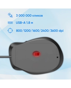 Купить Проводная мышь OKLICK 504M черный (2004741)  в E-mobi