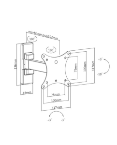 Купить Наклонный кронштейн для телевизора ULTRAMOUNTS UM874 70-103 черный  в E-mobi