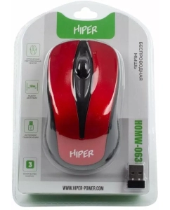 Купить Беспроводная игровая мышь HIPER HOMW-063 красный  в E-mobi