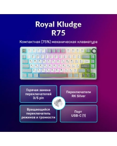 Купить Проводная клавиатура Royal Kludge R75 белый в E-mobi