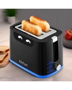 Купить Тостер Kitfort КТ-6410 черный; синий  в E-mobi