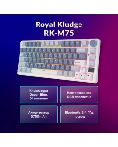 Купить Беспроводная клавиатура Royal Kludge RK-H81 белый, серый (6935280824111)  в E-mobi