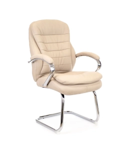 Купить Кресло руководителя Everprof для руководителя Valencia CF, бежевое, экокожа, EP-valencia C в E-mobi