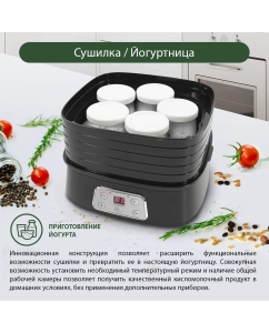 Купить Сушилка для овощей и фруктов Marta MT-1947 черный  в E-mobi