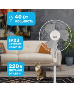 Купить Вентилятор напольный DUX DX-1611T белый  в E-mobi