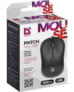 Купить Проводная мышь Defender Patch MS-759 черный (52759)  в E-mobi