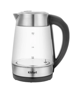 Купить Чайник электрический Kitfort KT-6107 1.7 л серебристый, прозрачный в E-mobi