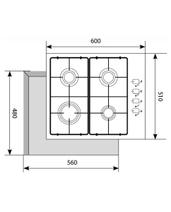 Купить Встраиваемая варочная панель газовая LEX GVS 644-1 IX белый  в E-mobi