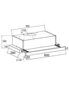 Купить Вытяжка встраиваемая LEX Hubble 600 1М Black  в E-mobi