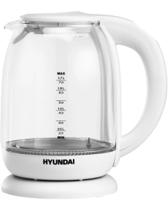 Купить Чайник электрический HYUNDAI HYK-S3808 1.7 л белый, прозрачный в E-mobi