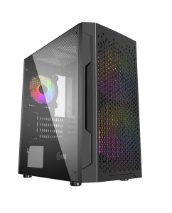 Купить Корпус компьютерный Powercase Mistral Micro Z3B Mesh LED (CMIMZB-L3) Black в E-mobi