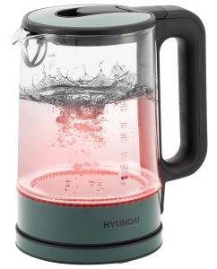 Купить Чайник электрический HYUNDAI HYK-S4805 1.7 л зеленый, прозрачный  в E-mobi