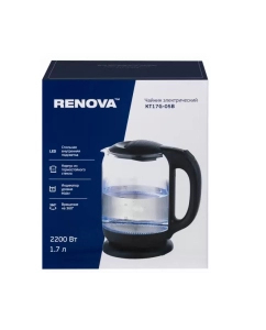 Купить Чайник электрический Renova KT17G-05B 1.7 л черный  в E-mobi