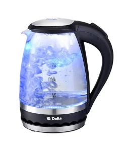 Купить Чайник электрический Delta DL-1202 1.5 л черный, прозрачный в E-mobi