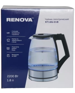 Купить Чайник электрический RENOVA KT18G-01B 1.8 л черный  в E-mobi