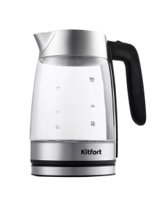 Купить Чайник электрический Kitfort KT-641 1.8 л серебристый, черный в E-mobi
