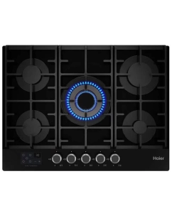 Купить Встраиваемая варочная панель газовая Haier HHX-G75CWSB черный в E-mobi