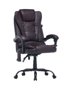 Купить Кресло CACTUS CS-CHR-OC03M-BR темно-коричневый эко.кожа с подголов. крестов. в E-mobi