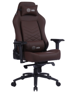 Купить Кресло игровое Cactus CS-CHR-0112BR коричневый с подголовником. крестовина металл/пластик в E-mobi