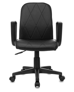 Купить Кресло компьютерное Бюрократ CH-327/BLACK-PU черный, экокожа, крестовина пластик  в E-mobi