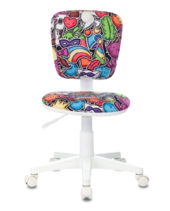 Купить Кресло детское Бюрократ CH-W204NX, на колесиках, ткань, мультиколор [ch-w204nx/maskarad]  в E-mobi