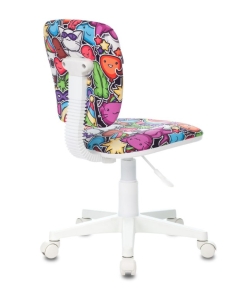 Купить Кресло детское Бюрократ CH-W204NX, на колесиках, ткань, мультиколор [ch-w204nx/maskarad]  в E-mobi