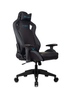 Купить Кресло игровое KNIGHT OUTRID SMILE черный, экокожа, с подголовником, крестовина пластик в E-mobi