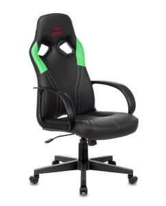 Купить Кресло игровое Бюрократ Zombie Runner Green экокожа черный/зеленый, пластик (1456782) в E-mobi