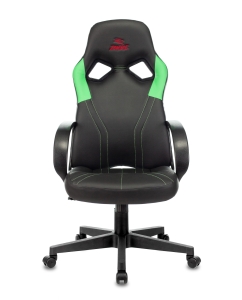 Купить Кресло игровое Бюрократ Zombie Runner Green экокожа черный/зеленый, пластик (1456782)  в E-mobi